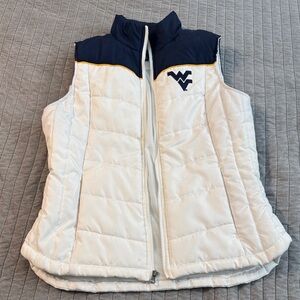 WVU White and Blue Puffer Vest